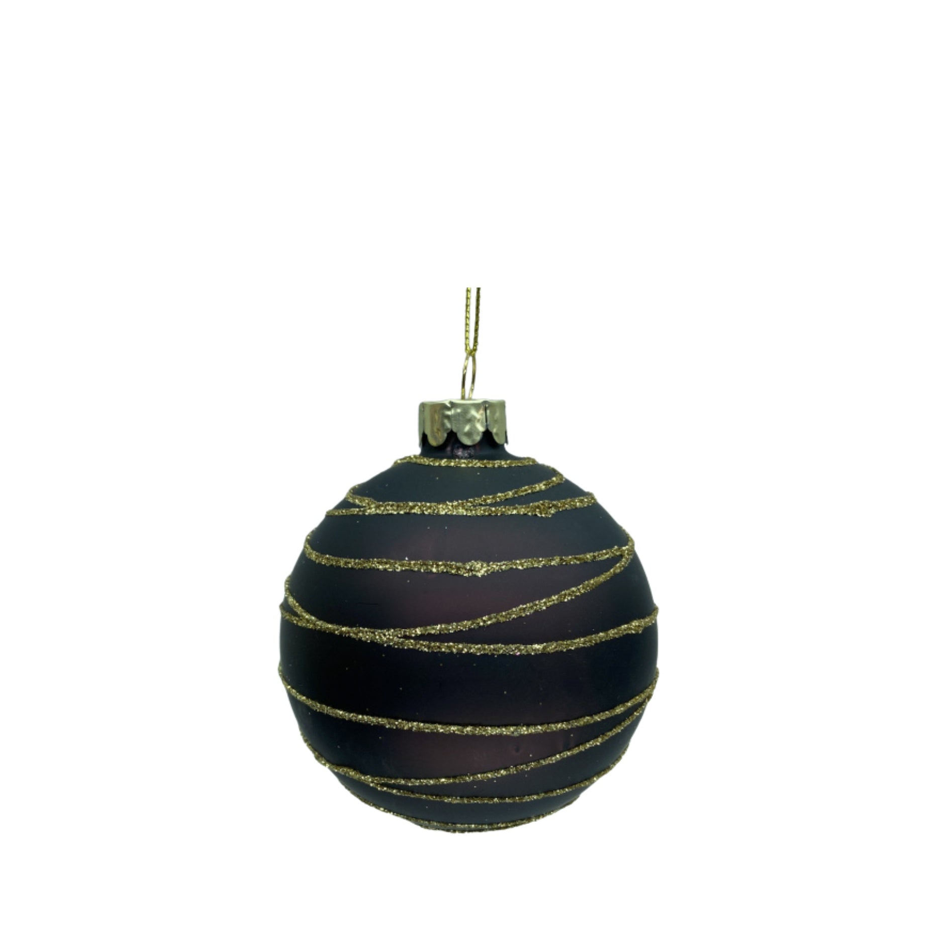 Julekugle m. vandrette streger 4 stk.